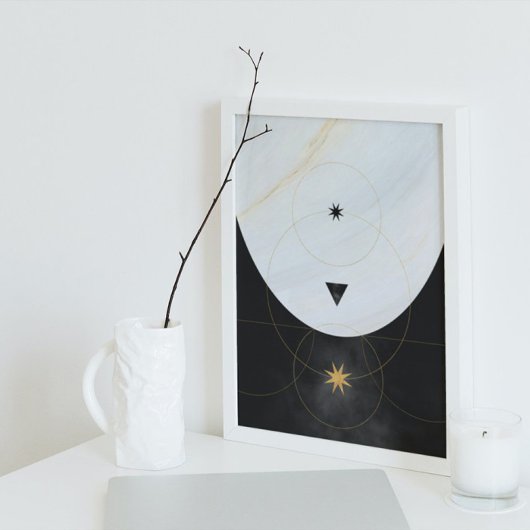 Moderne Abstracte kunst uit de midden eeuw minimal Poster