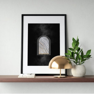 Moderne Abstracte kunst uit de midden eeuw minimal Poster