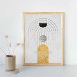 Moderne Abstracte kunst uit de midden eeuw minimal Poster