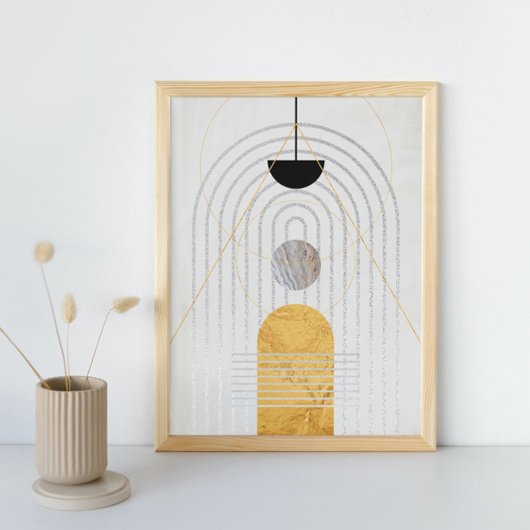 Moderne Abstracte kunst uit de midden eeuw minimal Poster