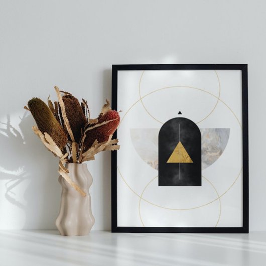 Moderne Abstracte kunst uit de midden eeuw minimal Poster