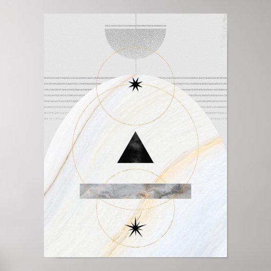 Moderne Abstracte kunst uit de midden eeuw minimal Poster (Voorkant)