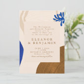 Moderne Abstracte kunst Unieke zand en blauwe brui Kaart (Staand voorkant)