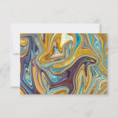 Moderne Abstracte kunst Vloeibaar schilderen Kunst RSVP Kaartje (Achterkant)