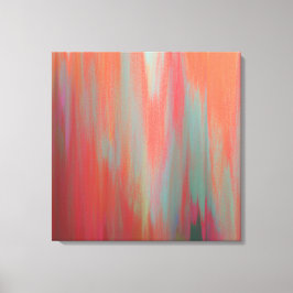 Moderne Abstracte kunst, warm roze en Oranje Canvas Afdruk
