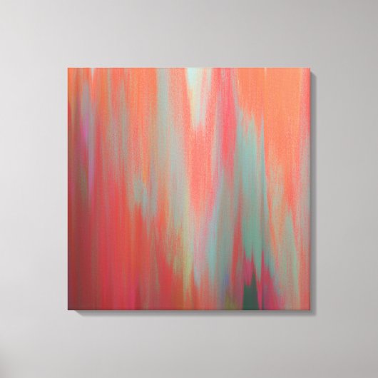 Moderne Abstracte kunst, warm roze en Oranje Canvas Afdruk (Voorkant)