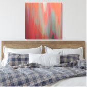 Moderne Abstracte kunst, warm roze en Oranje Canvas Afdruk (Insitu (Slaapkamer))