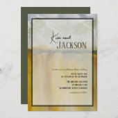 Moderne Abstracte kunst Waterverf bruiloft uitnodi Kaart (Voorkant / Achterkant)