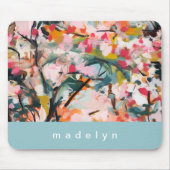 Moderne Abstracte kunst Waterverf Floral gepersona Muismat (Voorkant)