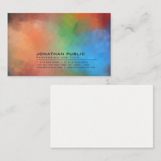 Moderne Abstracte kunstachtergrond Professionele P Visitekaartje (Voorkant / Achterkant)