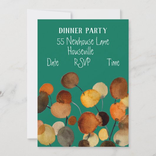 Moderne abstracte kunstboomstam Dinner Party Kaart (Voorkant)