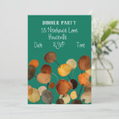 Moderne abstracte kunstboomstam Dinner Party Kaart (Staand voorkant)