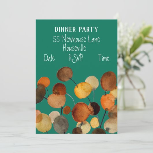 Moderne abstracte kunstboomstam Dinner Party Kaart (Staand voorkant)