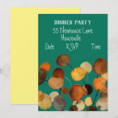 Moderne abstracte kunstboomstam Dinner Party Kaart (Voorkant / Achterkant)