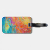 Moderne Abstracte Kunstenaar Schilderij Initiaal K Bagagelabel (Achterkant horizontaal)