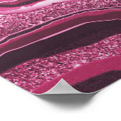 Moderne Abstracte kunstroze geode Gemstone Poster (Hoek)