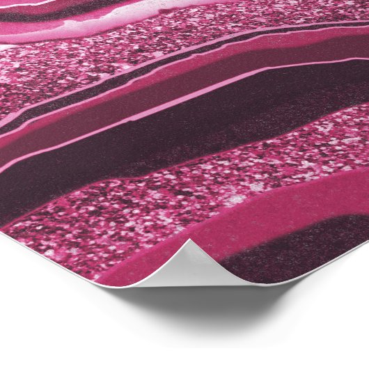 Moderne Abstracte kunstroze geode Gemstone Poster (Hoek)