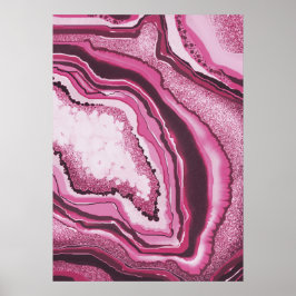 Moderne Abstracte kunstroze geode Gemstone Poster