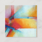 Moderne Abstracte kunstschilderende luxedplein Vierkante Visitekaartje (Achterkant)