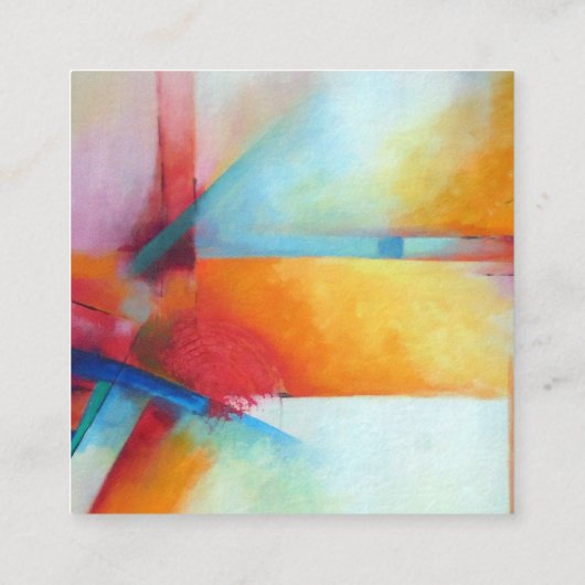 Moderne Abstracte kunstschilderende luxedplein Vierkante Visitekaartje (Achterkant)