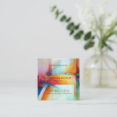 Moderne Abstracte kunstschilderende luxedplein Vierkante Visitekaartje (Staand voorkant)