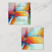 Moderne Abstracte kunstschilderende luxedplein Vierkante Visitekaartje (Voorkant / Achterkant)
