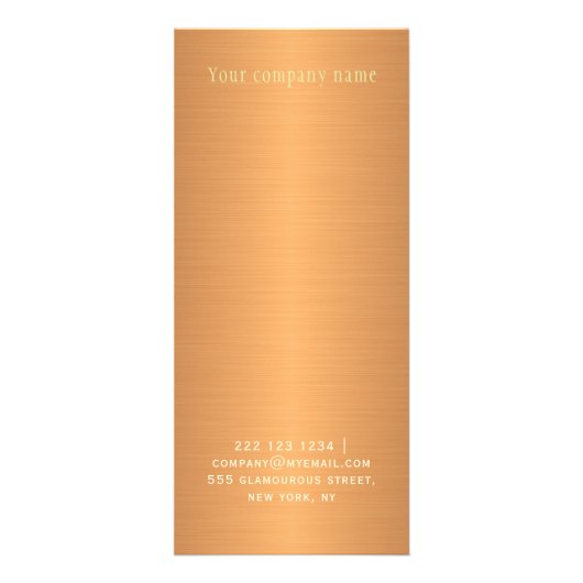 Moderne abstracte kunstschilderkoper goudprijslijs reclamekaart (Achterkant)