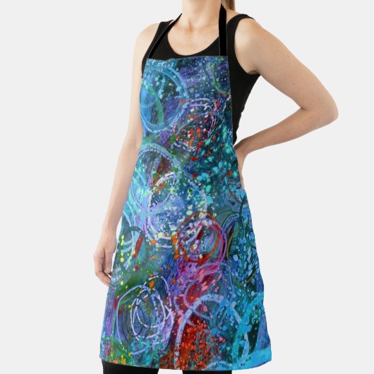 Moderne Abstracte kunstschilfklieren en splatters Schort (Insitu)