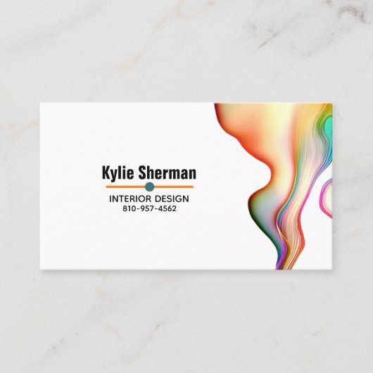 Moderne Abstracte kunstverf kleurrijk Visitekaartje (Voorkant)
