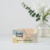 moderne abstracte kunstvormen en lijnzachte kleure visitekaartje (Staand voorkant)