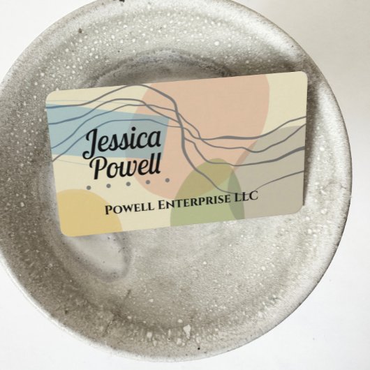 moderne abstracte kunstvormen en lijnzachte kleure visitekaartje