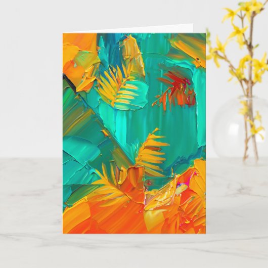 Moderne Abstracte kunstwerk Blank Kaart (Gele Bloem)