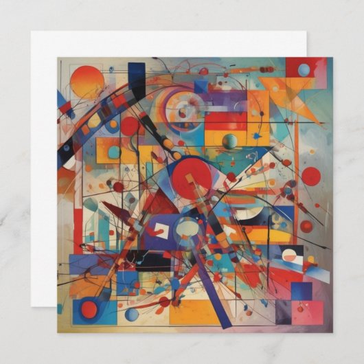 Moderne Abstracte kunstwerk platte Kaart (Voorkant / Achterkant)