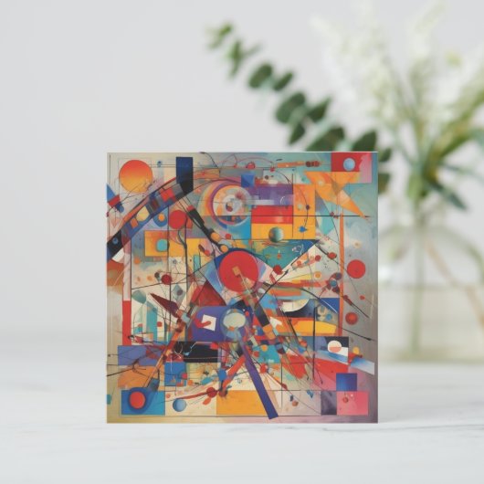 Moderne Abstracte kunstwerk platte Kaart (Staand voorkant)
