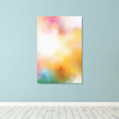 Moderne Abstracte kunstwerken Blauw groen geel roo Canvas Afdruk (Insitu (Houten vloer))