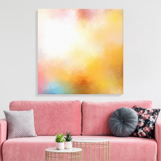 Moderne Abstracte kunstwerken Groen Blauw Geel Roo Canvas Afdruk (Insitu (Woonkamer))