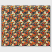 Moderne Abstracte Kunstzinnige Cadeaupapier in War (Vlak)