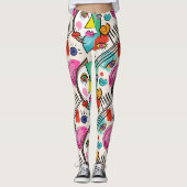 Moderne Abstracte kunstzinnige Vrouw gezichten Leggings (Voorkant)