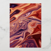 Moderne Abstracte lakebaasschilderminimale goudbru Folie Uitnodiging (Achterkant)