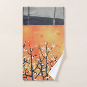 Moderne Abstracte Landschap Brand Oranje Bad Handdoek (Handdoek)