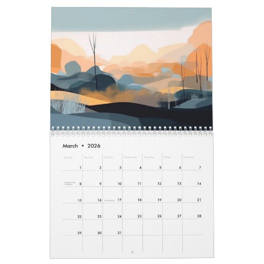 Moderne Abstracte landschappen Kalender (Mar 2026)