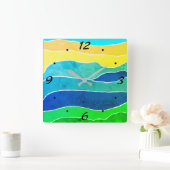 Moderne Abstracte landschapsband Vierkante Klok (Huis)