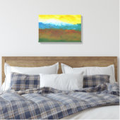Moderne Abstracte landschapskappen Canvas Afdruk (Insitu (Slaapkamer))