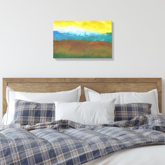 Moderne Abstracte landschapskappen Canvas Afdruk (Insitu (Slaapkamer))