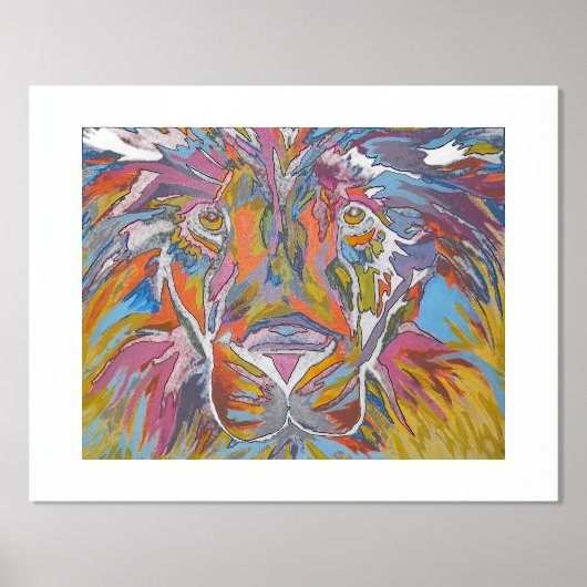 Moderne Abstracte leeuw Folie Afdrukken (Voorkant)