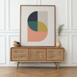Moderne Abstracte legante geometrische minimalist Poster<br><div class="desc">Een minimalistisch modern abstract poster met een elegant geometrisch ontwerp in gemuteerde kleuren van koraalroze, mosterd goudgeel, blauwgroen groen, blauw van de marine en natuurlijk zachte taupe grijs. Het perfecte accessoire voor een minimaal hedendaags huis.</div>