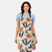 Moderne Abstracte Lente Bloem All-Over Print Schor Schort (Gedragen)