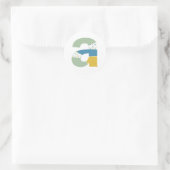 Moderne Abstracte Letter A Monogram Gepersonalisee Ronde Sticker (Tas)