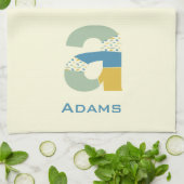 Moderne Abstracte letter A Monogram Initiaal Theedoek (Gevouwen)