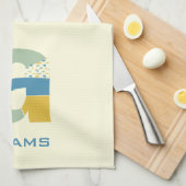 Moderne Abstracte letter A Monogram Initiaal Theedoek (Quarter Fold)